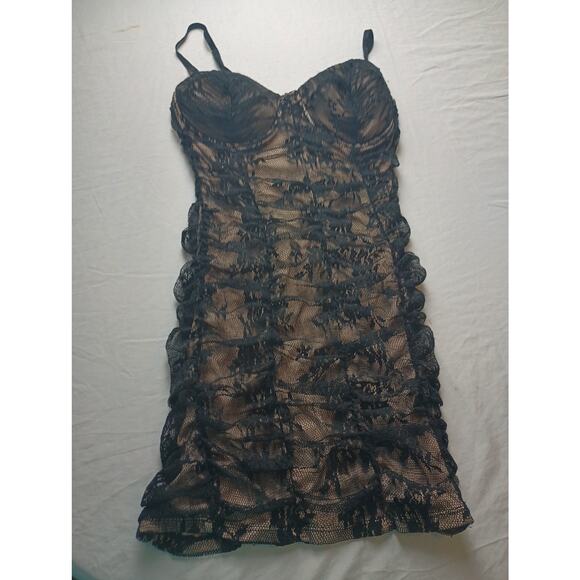 Blashe Mini Dress Ruched Tulle Size Medium Cups Front Goth Witchy Grunge Fairy - Picture 1 of 4